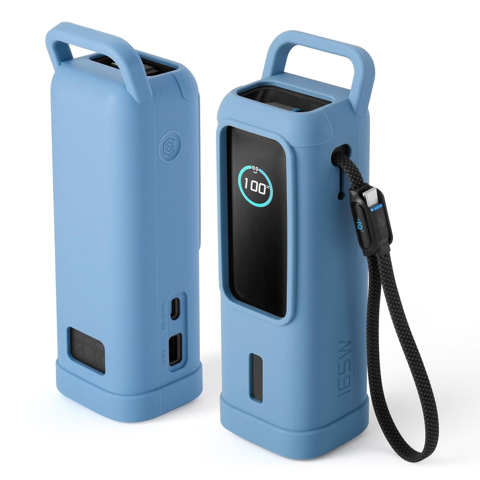 CaSZLUTION Silicone Case for Anker Laptop Power Bank 25,000mAh Portable Charger, Travel Protective Cover Compatible with Anker Power Bank 165W (Blue Case Only)